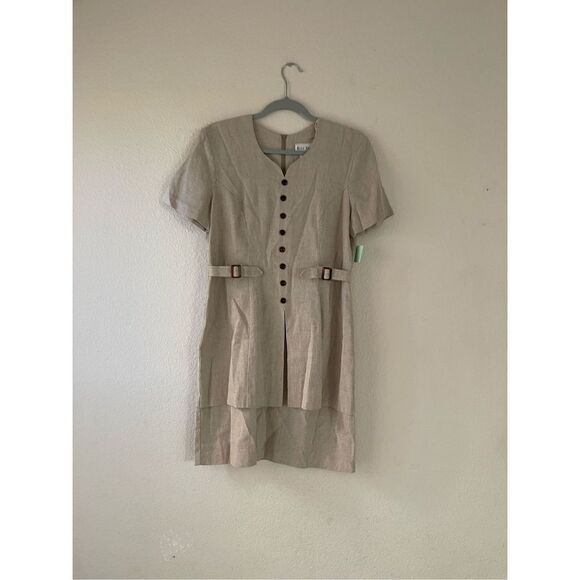 Vintage linen button front dress‎ - Picture 1 of 11